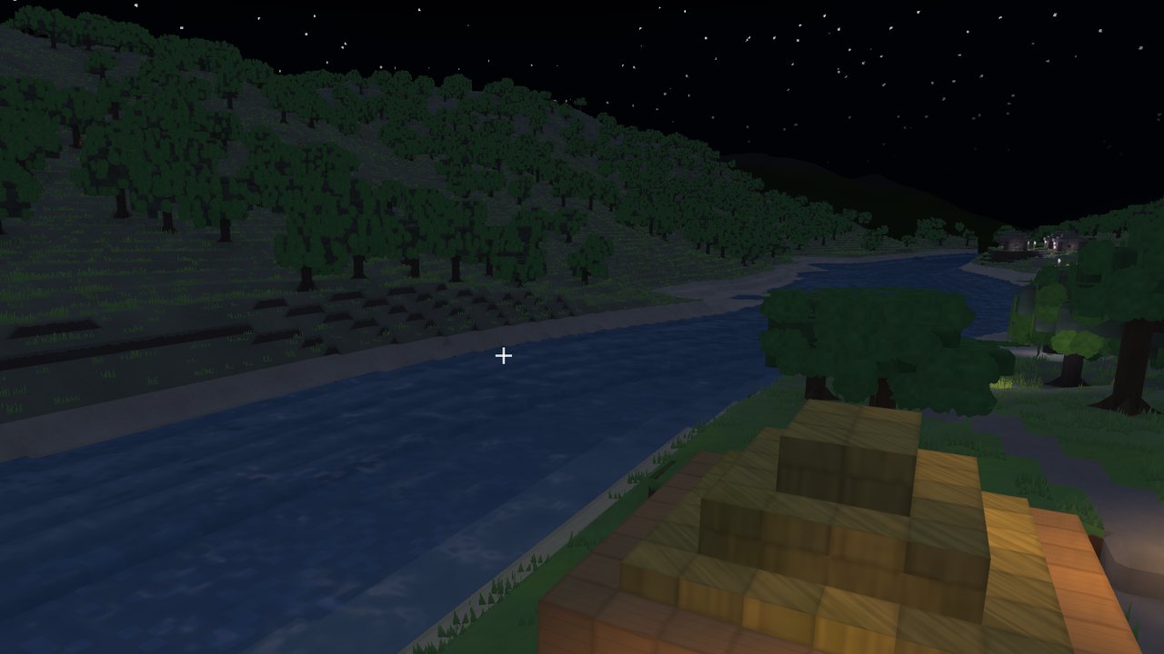 The river at night under stars, after the night pass